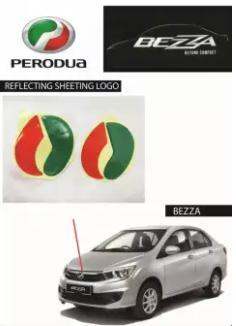 Perodua Bezza Front & Rear Emblem Logo (Red & Green) | Lazada