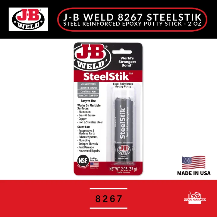 JB Weld 8267 SteelStik Steel Reinforced Epoxy Putty Stick - 2 Oz ...