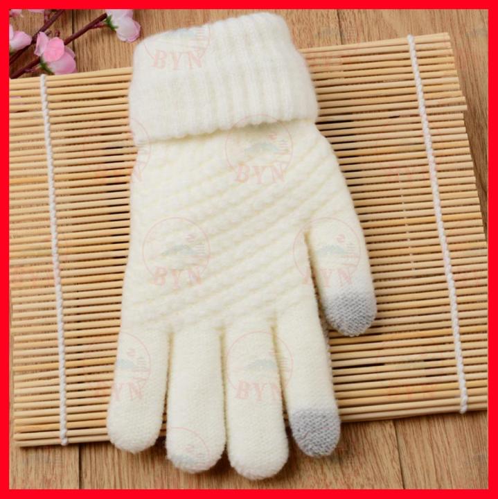 ถุงมือกันหนาว-ทัชสกรีน-ถุงมือไหมพรมกันหนาว