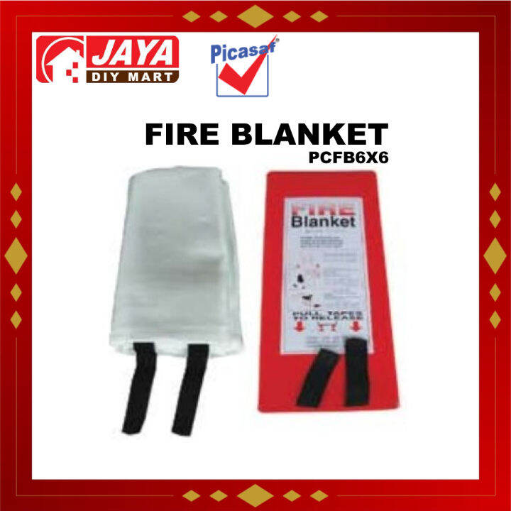 PICASAF PCFB6X6 FIRE BLANKET SIZE 6'x6' Lazada