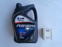 PTT Performa NGV 10W40 น้ำมันเครื่องกึ่งสังเคราะห์ สำหรับเครื่องยนต์ติดแก้ส ขนาด4 ลิตร+กรองน้ำมันเครื่อง/กรองเครื่อง Honda ใช้ได้ทุกรุ่น (City, Jazz, Civic, Accord, CRV, BRV, HRV, Brio, Amazz)Filter HD