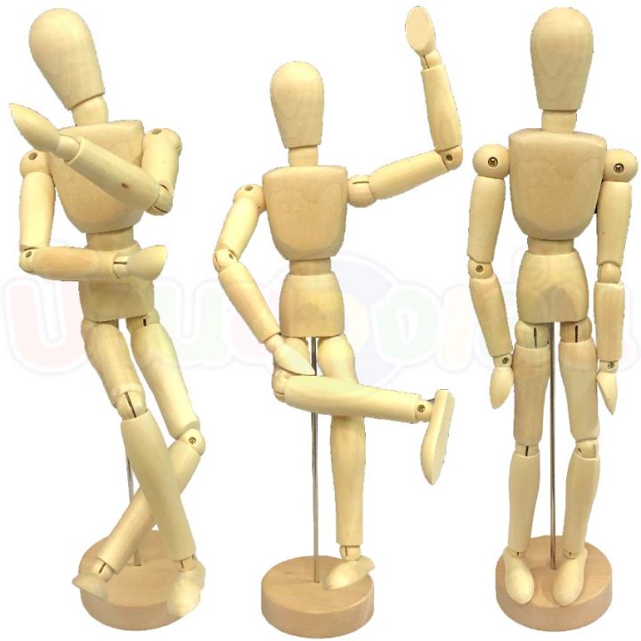 cfdtoy-หุ่น-หุ่นกระบอกไม้-โมเดลหุ่นไม้-หุ่นไม้ขยับแขน-ขา-r30tk