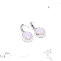 Fyne Fories Cosmic Dust Earrings ♡ ต่างหูห้อยแก้วสี violet opal ♡ fynefories