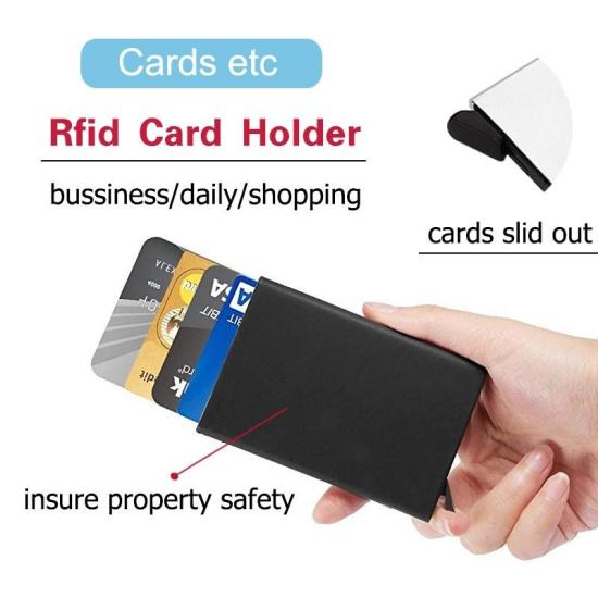 Ví thông minh chống trộm, hộp đựng thẻ mini hợp kim nhôm mỏng chống trượt - ảnh sản phẩm 1