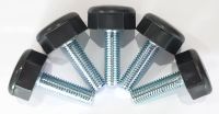 ขาปรับระดับ สกรูปรับระดับ สกรูหัวดาว สกรู M10 ขาเฟอร์นิเจอร์เหล็ก HDPE Hexa Head Thread Screw Bolts M10x35mm.