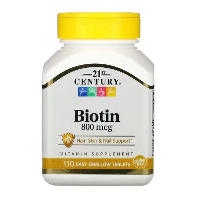 Biotin 800 mcg (110 เม็ด) - 21st Century ไบโอติน