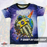 SnapCat SK001 เสื้อยืดเด็กอายุ 4-10 ปี, ลาย NASA Graphic เสื้อแฟชั่นเด็ก