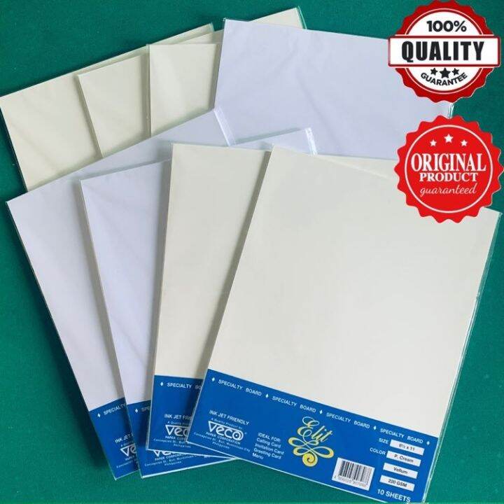 Veco Elit Vellum Specialty Board 220gsm White/Cream/Green/Canary Yellow
