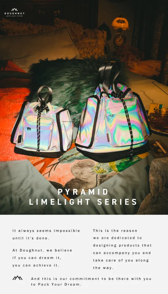 DOUGHNUT Limelight Reflective Pyramid Backpack - Dark Rainbow