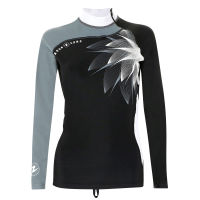 AquaLung Rashguard Black Ice Lady with Zip, UV Protection SPF 50+, Spandex materials