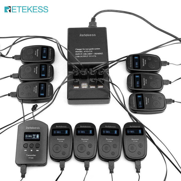 Retekess tt103 ระบบนำเที่ยวแบบไร้สายการแปลคริสตจักรการตีความเสียง 460ft ...