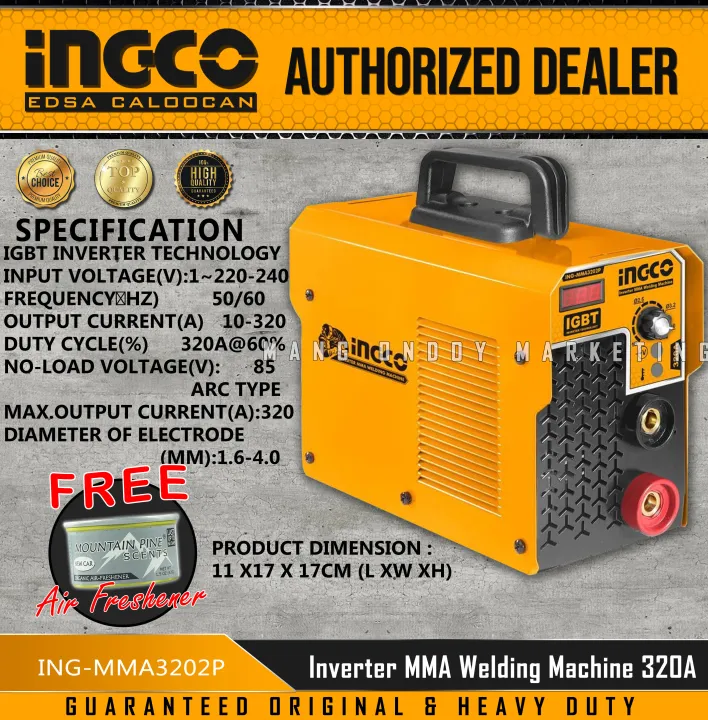 INGCO Inverter MMA Welding Machine 320A with FREE Mountain Pine Scents Lazada PH