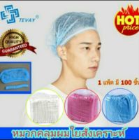 $$ราคาโปร$$ หมวกคลุมผม หมวกตัวหนอน (W), หมวก ตาข่าย ห่อละ 100 ชิ้น (สีขาว)