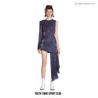 YOUTH TONIC - Asymmetrical Party dress  / ปาร์ตี้ เดรส ผ้าเงา ทรงสั้นยาวไม่เท่ากัน