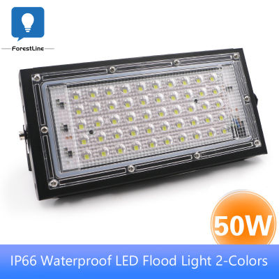 50W IP66กันน้ำLEDโคมไฟฟลัดไลท์2สีใช้สำหรับประตูโรงรถสวนถนนกลางแจ้งLighting0