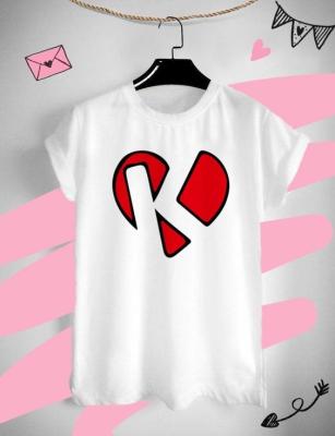 เสื้อยืดอักษรหัวใจ อักษร K ต้อนรับวันวาเลนไทน์ วันแห่งความรัก ด้วยเสื้อยืด Valentine สีสันสดใส ใส่สบาย ไม่ยืด ไม่ย้วย