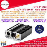 ELPROMA - NTS-PICO3 - PTP IEEE1588, NTP Server (Made in EU, Master Clock, Stratum 1, IoT, Smart City, Industry 4.0, GNSS GPS GLONASS, OSC TCXO,  Holdover 100mS/Day, Working Temperature 70°C, Antenna Coaxcial Cable Max 30m., Syslog, SSH, HTTPS, NTPQ, )