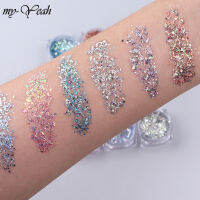 Myyeah 6กล่อง/ชุดเล็บ Ultrathin ไม่สม่ำเสมอ Powder Sequins Self-กาวแว่นตา DIY Flakes อุปกรณ์แต่งเล็บอุปกรณ์เสริม