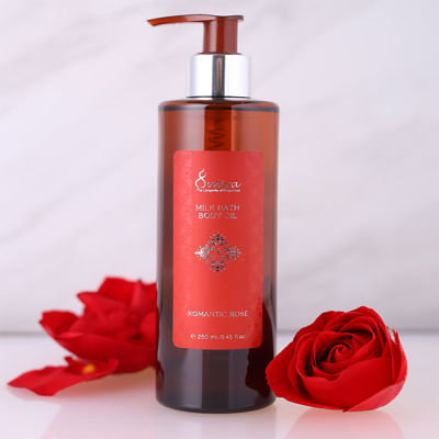 Satira Milk Bath &amp; Body Oil Romantic Rose บอดี้ออยล์น้ำนมอาบน้ำ กลิ่นกุหลาบ จาก สถิรา