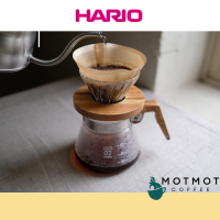 HARIO Olive Wood Set  V60 Dripper + Natural Wooden Holder &amp; Coffee Server 600ml  ดริปเปอร์ ไม้