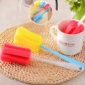 3PCS Dishwashing Foam Sponge Brush with Adjustable Long Handle Bottle  Scrubber Cleaning Brushes Cleaner Soft for Baby Bottle Kitchen Clean  Glasses