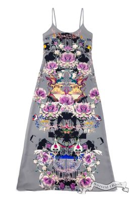 [Surreal Objects] The Cage Printed Strap Maxi Dress เดรสสายเดี่ยวยาว พิมพ์ลายกรงนกในสวนสวย