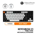 Keychron C1 Mechanical Keyboard (TKL, Wired, White LED, Gateron, Hot-Swap). 