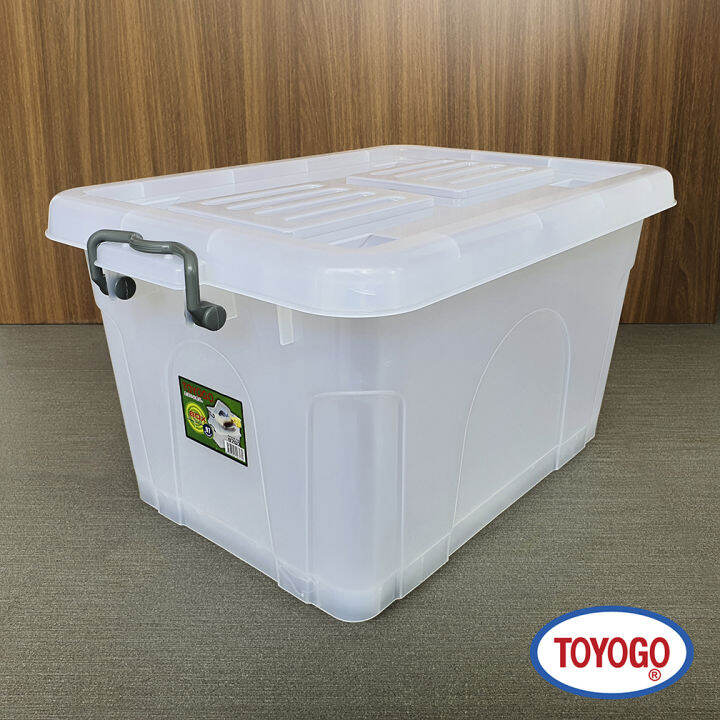 TOYOGO 9707 Storage Box with Lid and Wheels (38L) Lazada