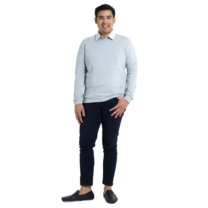 IDENTITY Men's Long Sleeve French Terry Crewneck Sweater | Lazada PH