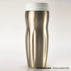 Starbucks Gold Chiseled Faceted Stainless Steel Tumbler 16 Fl Oz