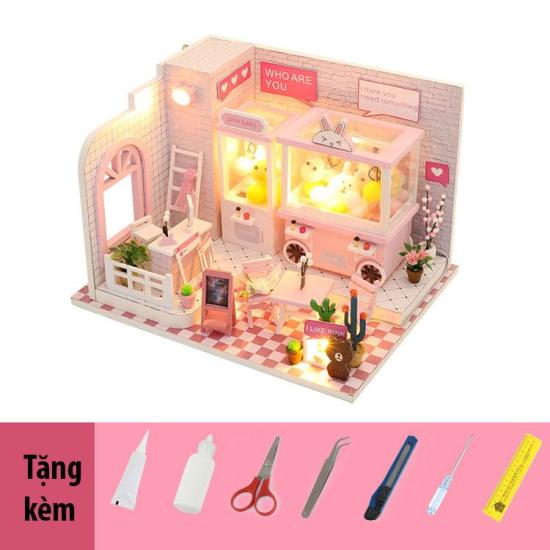 Girl doll house furniture toy diy miniature room diy wooden dollhouse - ảnh sản phẩm 9
