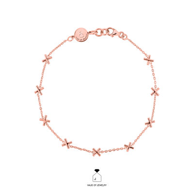 Haus of Jewelry - SIMPLE X BRACELET ข้อมือเงินแท้