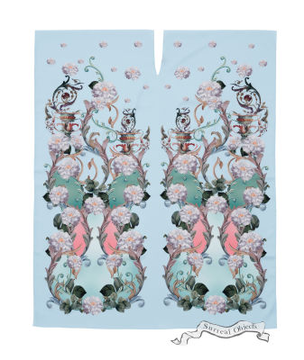 [Surreal Objects] Flower Architecture Batwing Sleeve Dress เดรสทรงค้างคาว พิมพ์ลายสถาปัตยกรรมดอกไม้