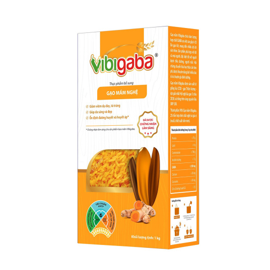 Gạo mầm vibigaba nghệ hộp 1kg - giảm viêm dạ dày tá tràng - ảnh sản phẩm 2