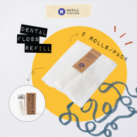 Refill Station - ไส้เติม ไหมขัดฟัน ไหมแท้ ไม่ผสมพลาสติก ขนาด 30 เมตร ไส้เติมแพ็คคู่ในห่อกระดาษ