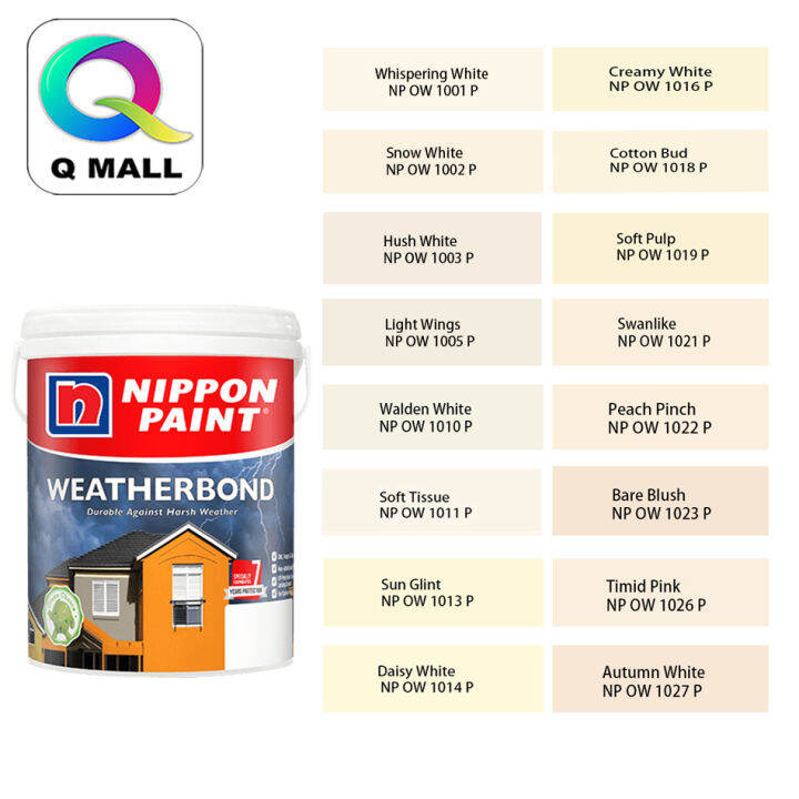 (10011027) 15L Nippon Paint Exterior Weatherbond Timeless OffWhites