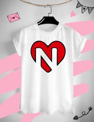 เสื้อยืดอักษรหัวใจ อักษร N ต้อนรับวันวาเลนไทน์ วันแห่งความรัก ด้วยเสื้อยืด Valentine สีสันสดใส ใส่สบาย ไม่ยืด ไม่ย้วย