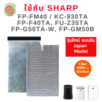 แผ่นกรองฝุ่น HEPAใช้สำหรับเครื่องฟอกอากาศ Sharp รุ่น FP-FM40, FP-FM40B, FU-Z35TA-W, KC-930TA, FP-F40TA, FP-G50TA-W, FP-GM50B ใช้ทดแทนไส้กรอง รุ่น FZ-Y30SFTA FZ-F40SFE ได้พร้อมแผ่นคาร์บอนกันกลิ่น  แผ่นกรองอากาศ