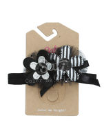 SATI-ผ้าคาดผม-L. BLACK FLOWER HEADBAND-HB080