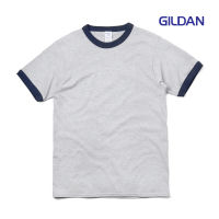 Gildan Ringer Tee เสื้อกุ๊นแขน สีเทา-กรม