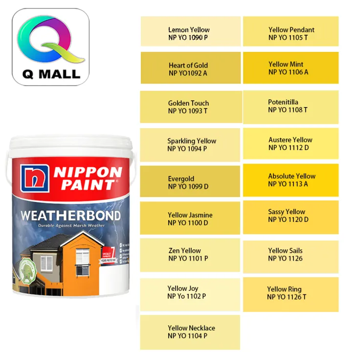 (1090-1126) 5L Nippon Paint Exterior Weatherbond Zingy Yellows ...