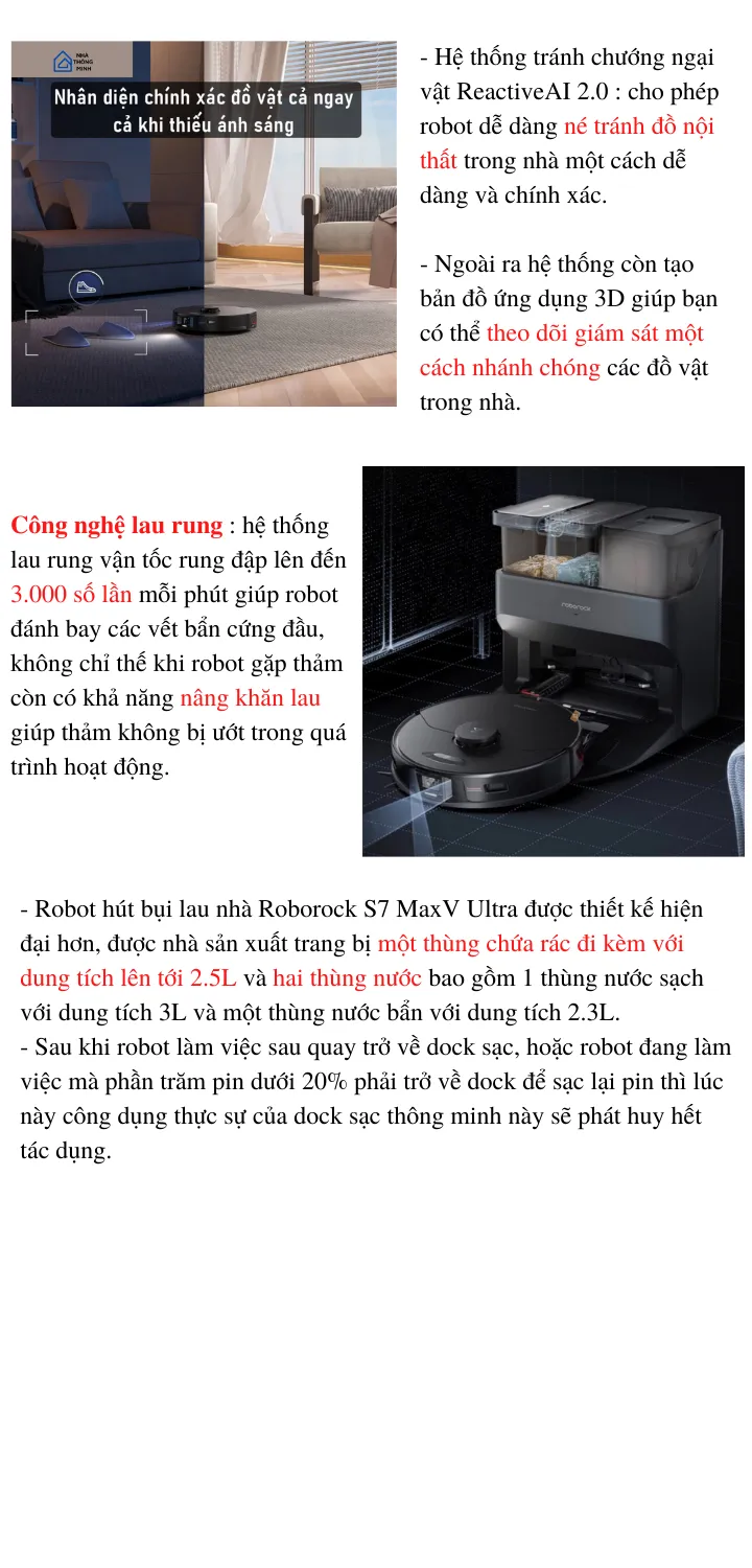 Robot Hút Bụi Lau Nhà Roborock S7 Maxv Ultra - Bản Quốc Tế , mới nhất 2022