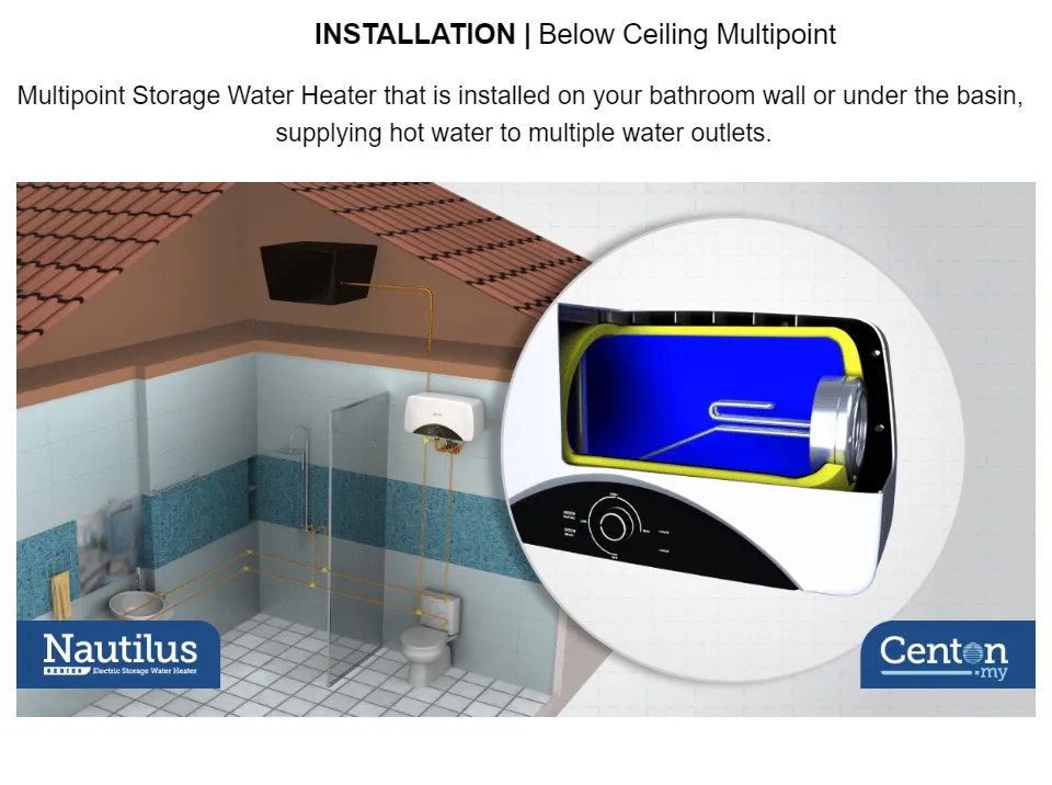 CENTON Multipoint Storage Shower Water Heater - Nautilus Series | Lazada