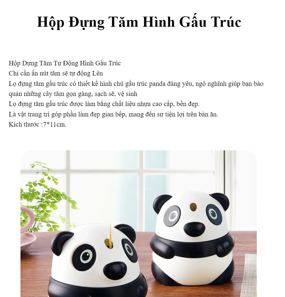 Hộp đựng tăm tự động hình gấu trúc dễ thương | Lazada.vn