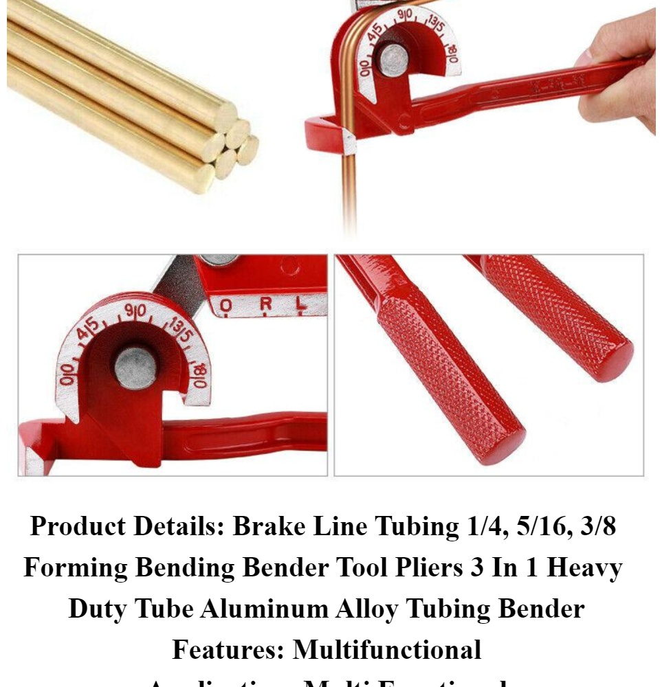 IBOSAD 3 in 1 Manual Tube Bender Tool 1/4 5/16 3/8 Copper Tubing Bender 180 degree for Soft Copper Aluminum Brass 