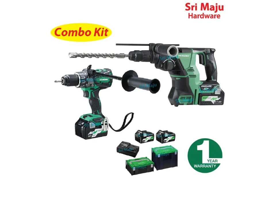 MAJU Hikoki 36V Cordless Combo Kit KC36DVDH Rotary Hammer DH36DPA