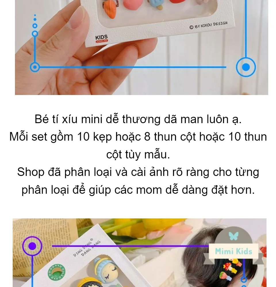 Set Hộp Kẹp Tóc, Thun Cột Cho Bé Gái KT18 Hình Động Vật Nhỏ Dễ ...