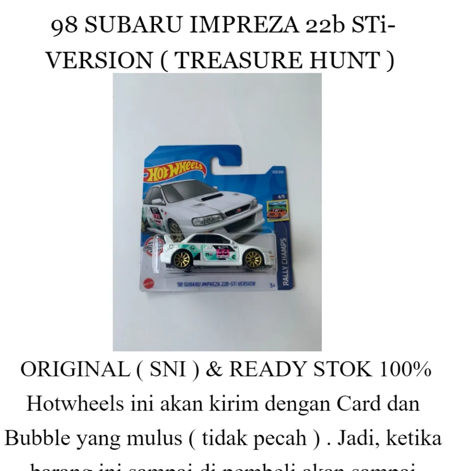 HOTWHEELS HOT WHEELS 98 SUBARU IMPREZA 22B STi-VERSION PUTIH SHORT