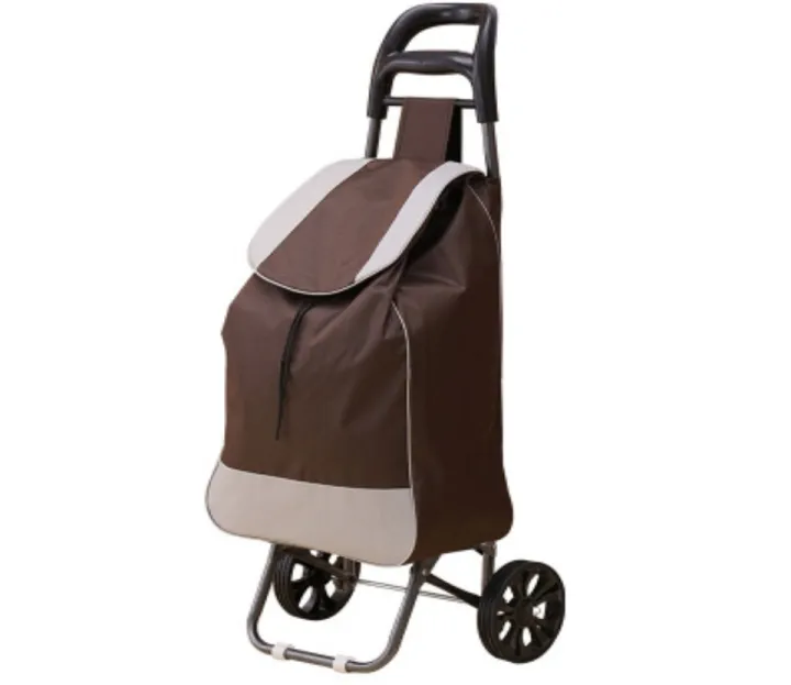 set of 2 Grocery collapsible shopping cart apartment folding trolley