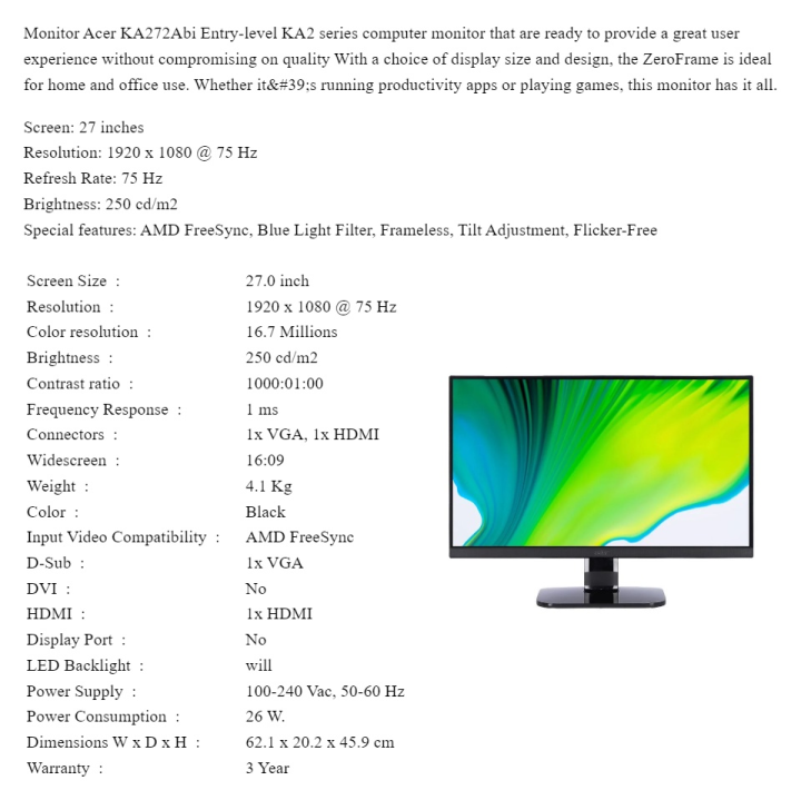 acer-ka272abi-monitor-27-led-va-panel-1920x1080-75hz-1ms-vga-hdmi-จอคอม-มอนิเตอร์